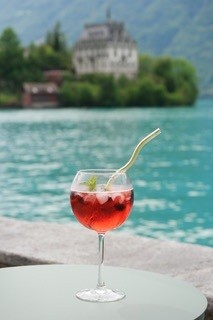 Drink from Sip&Dip Café-bistro on Lake Brienz